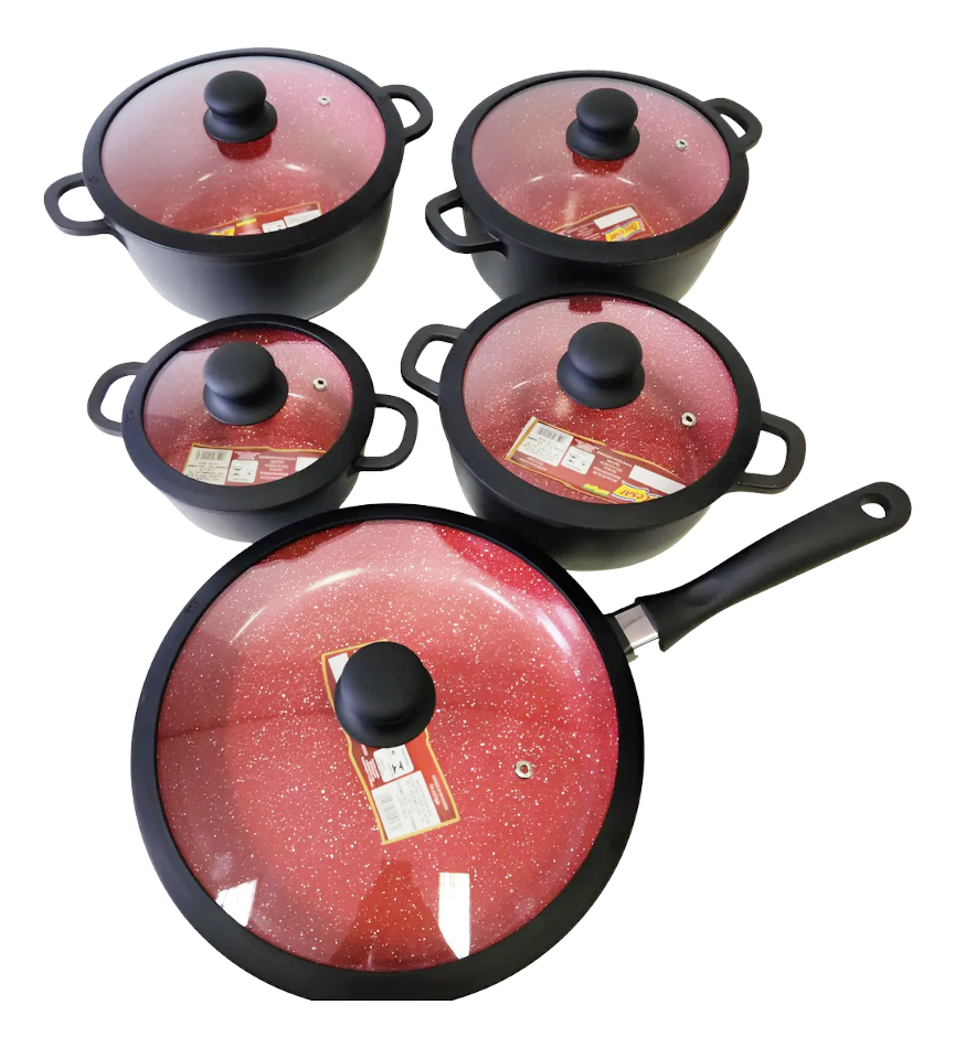 Jogo de panelas de ceramica red ceramics 5 peças original Classic