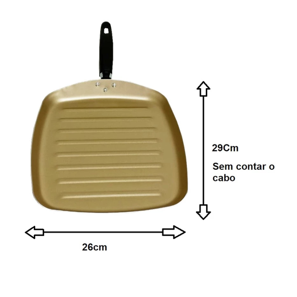 Frigideira Bistequeira Antiaderente de Cerâmica Grande 26x28