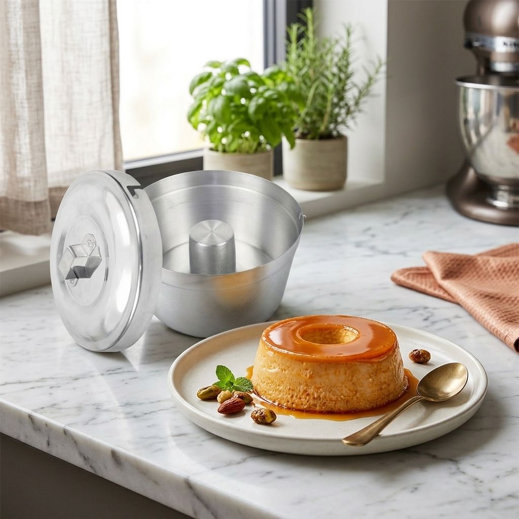 Forma de Pudim com Tampa em Alumínio Reforçado Banho Maria - Tamanhos 18, 20 e 22cm - Vai Direto ao Fogo e Forno