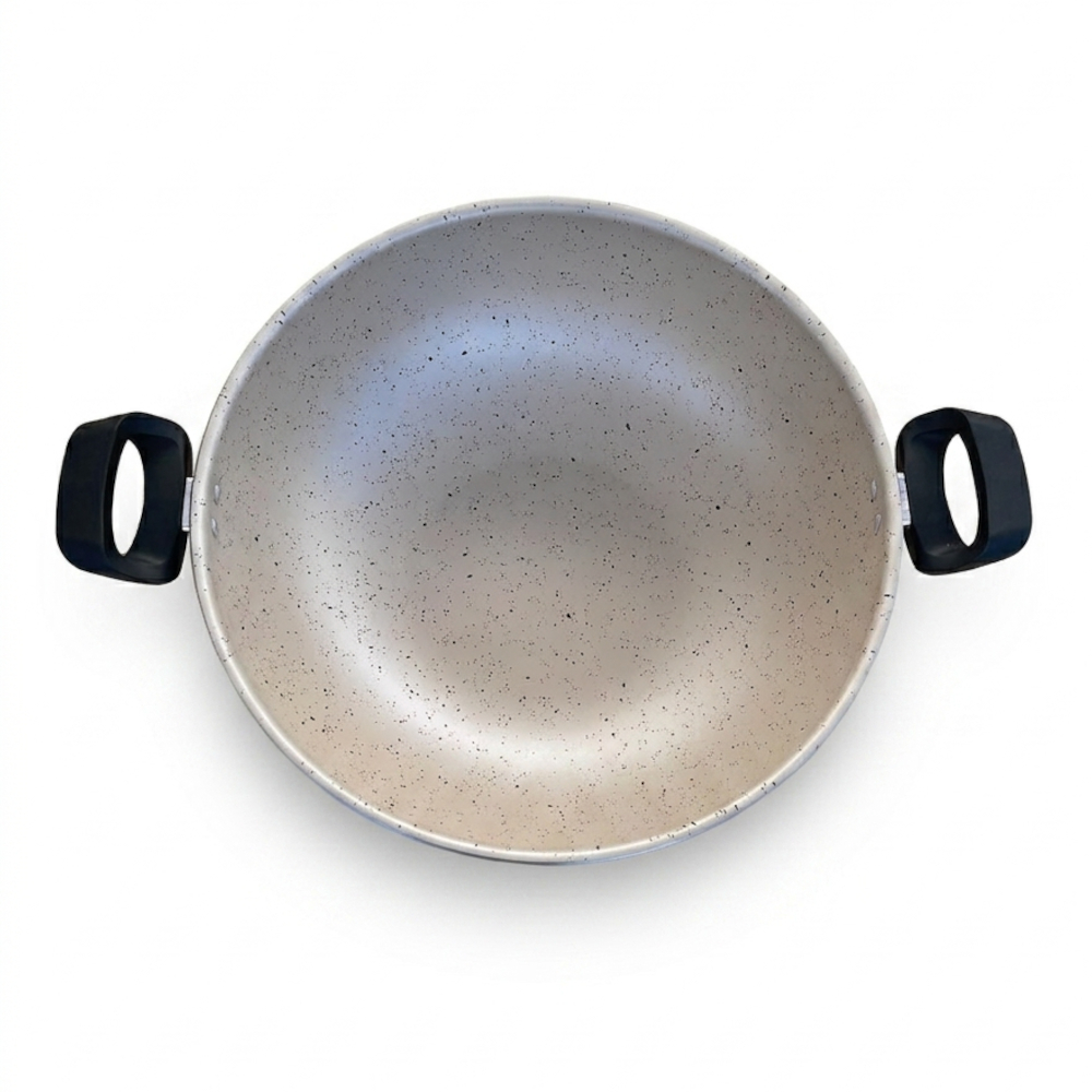 Panela Wok Antiaderente Cerâmica com Tampa de Vidro 28cm 5L ou 32cm 7,8L